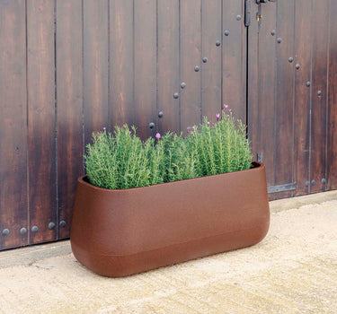 blumenkasten zum hängen holz Blumenkasten aus massivem Holz in Weiß mit Leinen Griffen – Dekorie GmbH main image 0