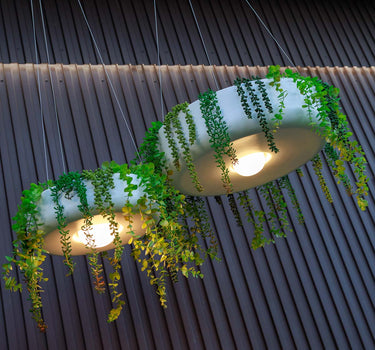 Runder Hängepflanzer mit kabelloser Beleuchtung ELBA 59