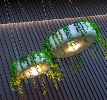 Runder Hängepflanzer mit kabelloser Beleuchtung ELBA 39