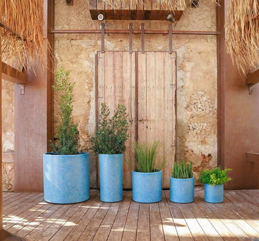 CIRCOOLAR Runder Blumentopf aus recyceltem Material Hortensia