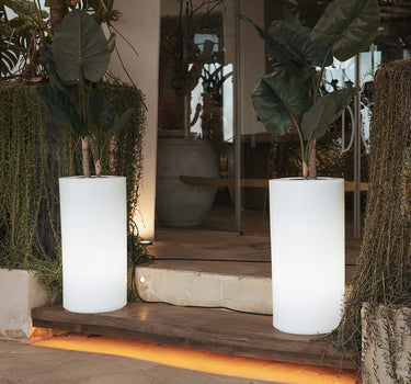 RUNDES BLUMENTOPF PALMA 70 LICHT